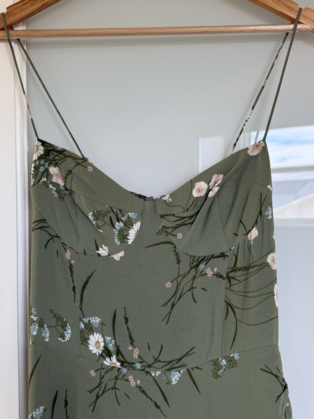 Reformation Kourtney Dress Green - Size 6 - Picture 8 of 12
